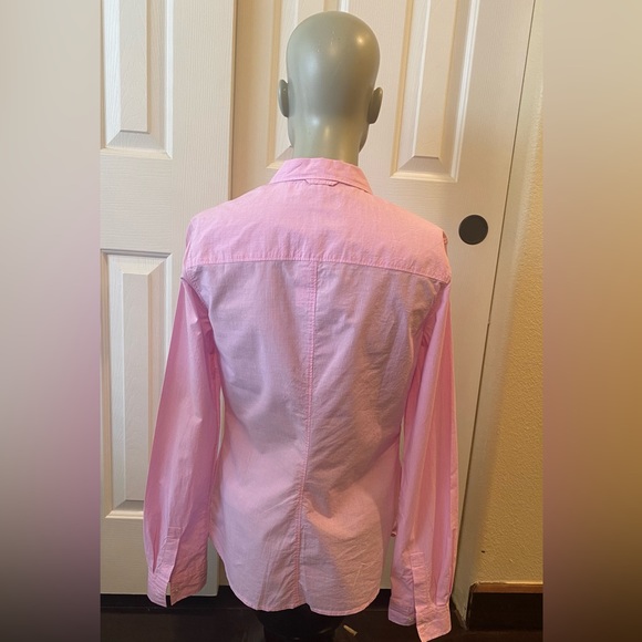 NWT! James Perse Button down shirt , pink /white pinstripes , size 2 . - Picture 3 of 6